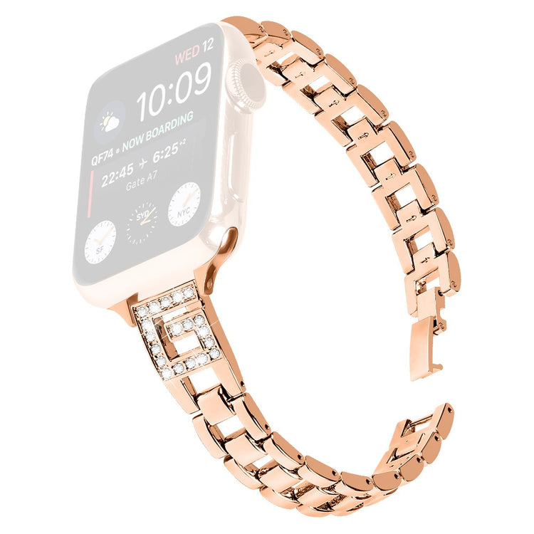 Apple Watch Series 41mm - 40mm - 38mm Watch Band G-Shape Rhinestone Decor - Rose Gold#serie_2