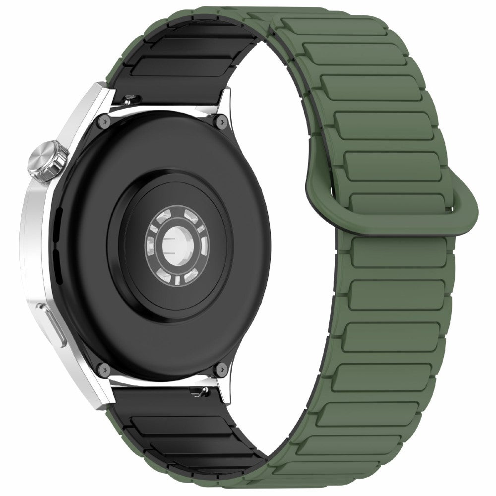 Huawei Watch GT 5 Pro 46mm / GT 5 46mm / Watch 4 / Samsung Galaxy Watch3 45mm Silicone Band 22mm Magnetic Watch Strap - Army Green / Black#serie_1