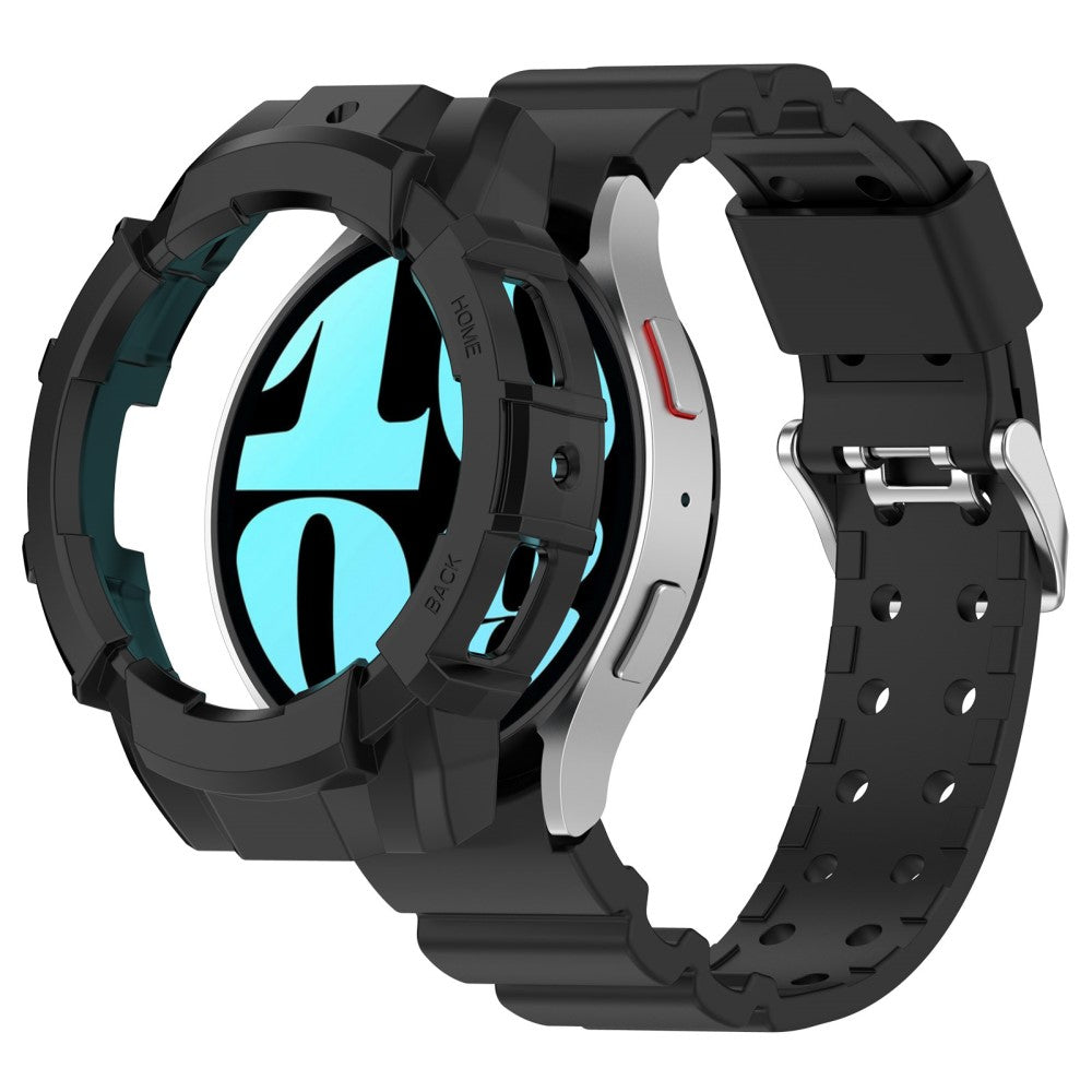 Samsung Galaxy Watch7 40mm Watch Band Silicone Strap Replacement with Watch Case - Black#serie_1