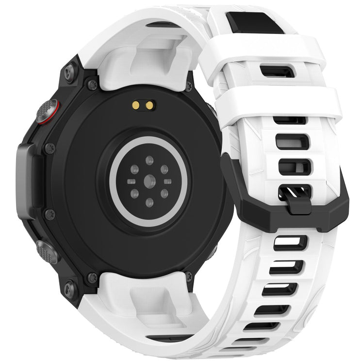 Huami Amazfit T-Rex 3 Watch Band Dual Color Silicone Breathable Sport Strap - White+Black#serie_2