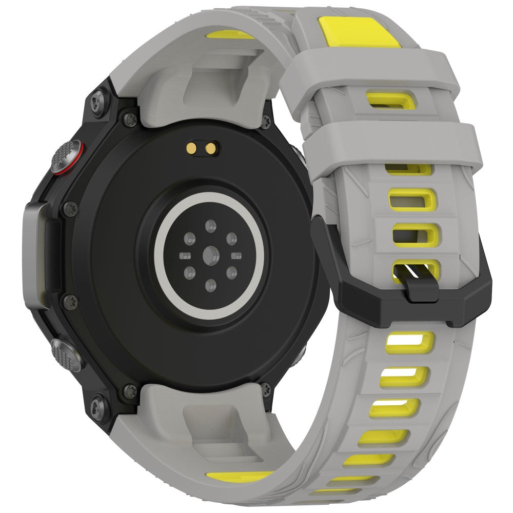 Huami Amazfit T-Rex 3 Watch Band Dual Color Silicone Breathable Sport Strap - Grey+Yellow#serie_3