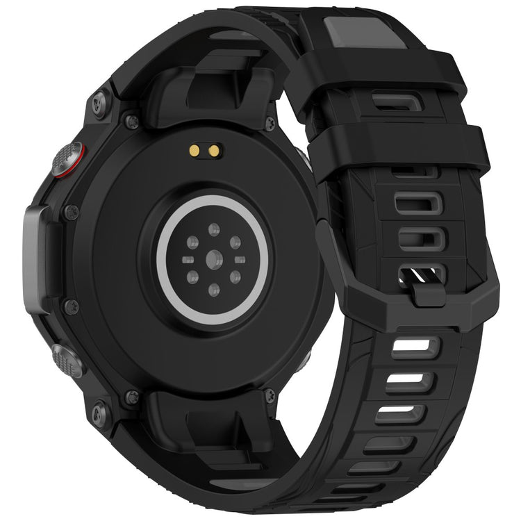 Huami Amazfit T-Rex 3 Watch Band Dual Color Silicone Breathable Sport Strap - Black+Grey#serie_4