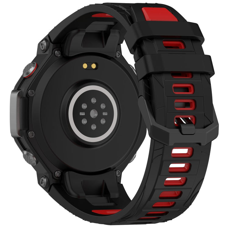 Huami Amazfit T-Rex 3 Watch Band Dual Color Silicone Breathable Sport Strap - Black+Red#serie_5