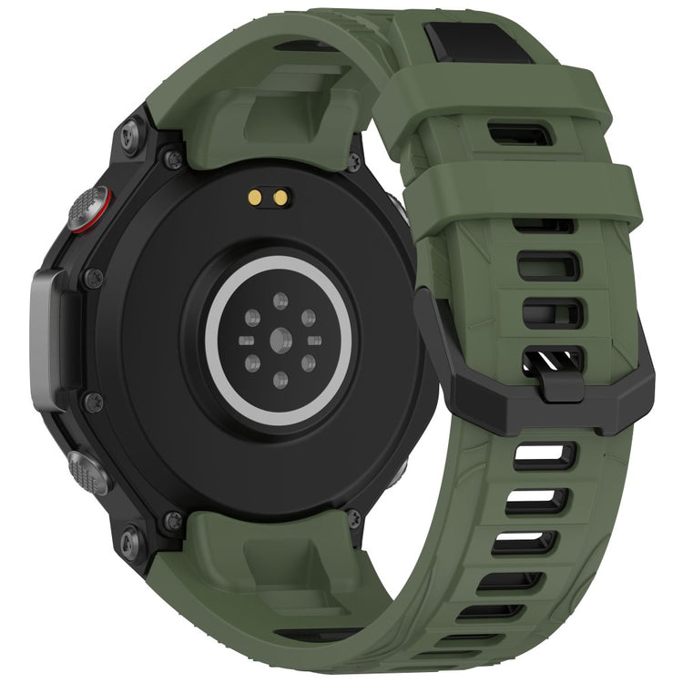 Huami Amazfit T-Rex 3 Watch Band Dual Color Silicone Breathable Sport Strap - Olive Green+Black#serie_6
