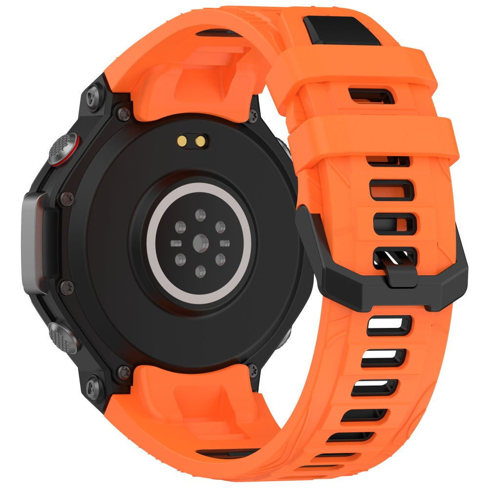 Huami Amazfit T-Rex 3 Watch Band Dual Color Silicone Breathable Sport Strap - Orange+Black#serie_7