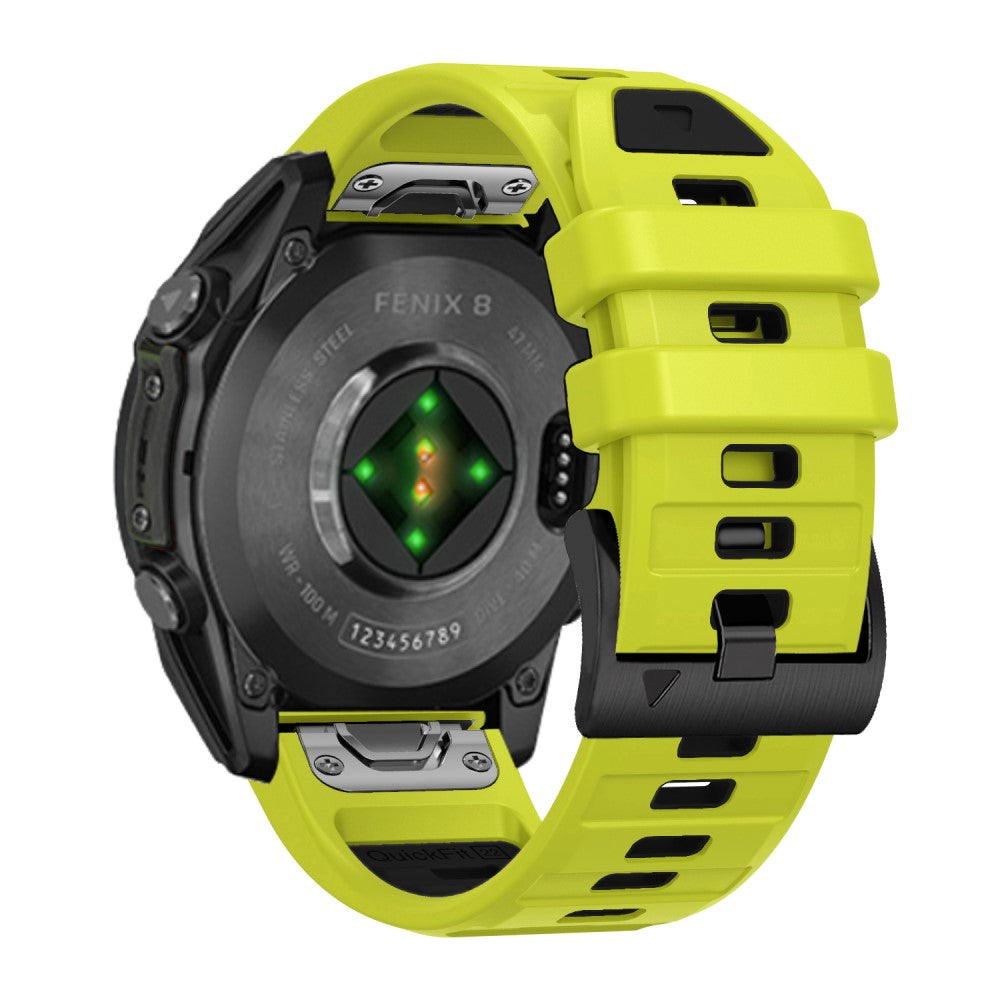 26mm Watch Strap Garmin Fenix 8 51mm / Enduro 3 / Instinct 2X Universal Silicone Band - Lime+Black#serie_12