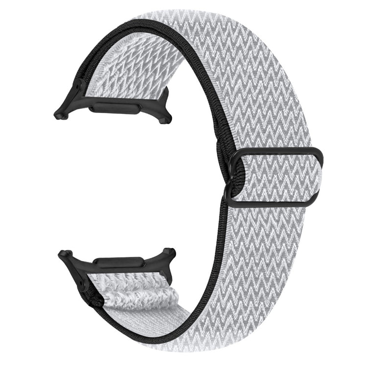 Samsung Galaxy Watch Ultra 47mm Watch Band with Black Connector Adjustable Elastic Wrist Strap - Black  /  White#serie_4