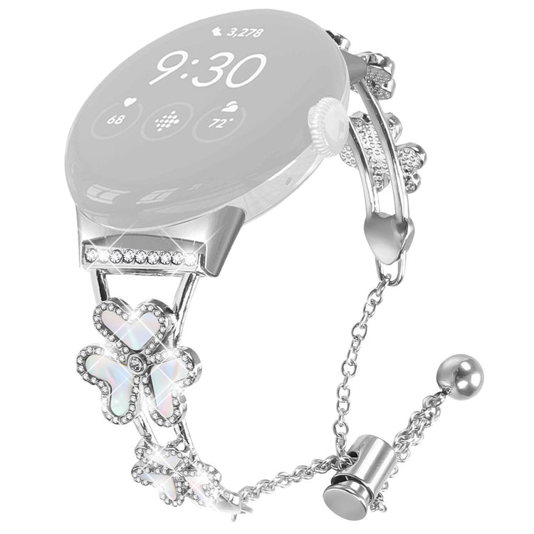 Metal Band Google Pixel Watch 3 41mm / Pixel Watch 2 / Pixel Watch Heart Clover Decor Watch Strap - Silver#serie_1