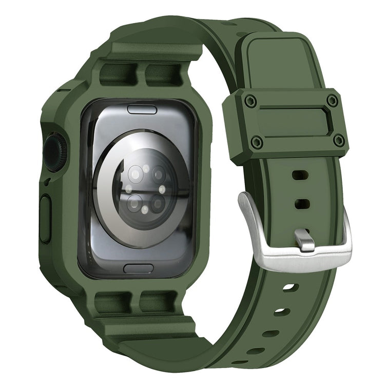 Apple Watch Series 10 46mm Strap Soft Flexible Watch Band with Integrated Watch Case - Army Green#serie_4