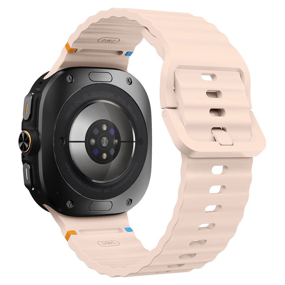 Samsung Galaxy Watch Ultra 47mm Silicone Watch Strap Wave Stitching Wrist Band - Pink#serie_2