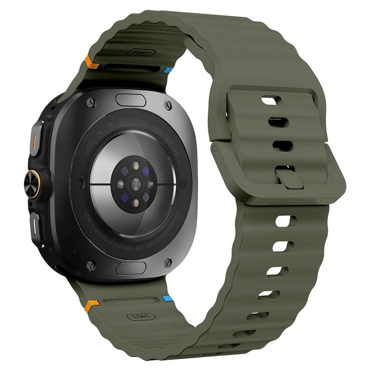 Samsung Galaxy Watch Ultra 47mm Silicone Watch Strap Wave Stitching Wrist Band - Army Green#serie_6
