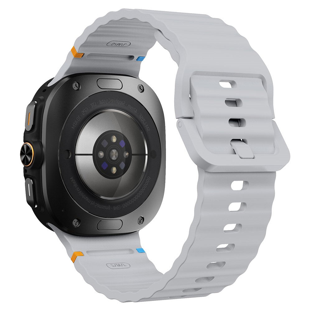 Samsung Galaxy Watch Ultra 47mm Silicone Watch Strap Wave Stitching Wrist Band - Light Grey#serie_7