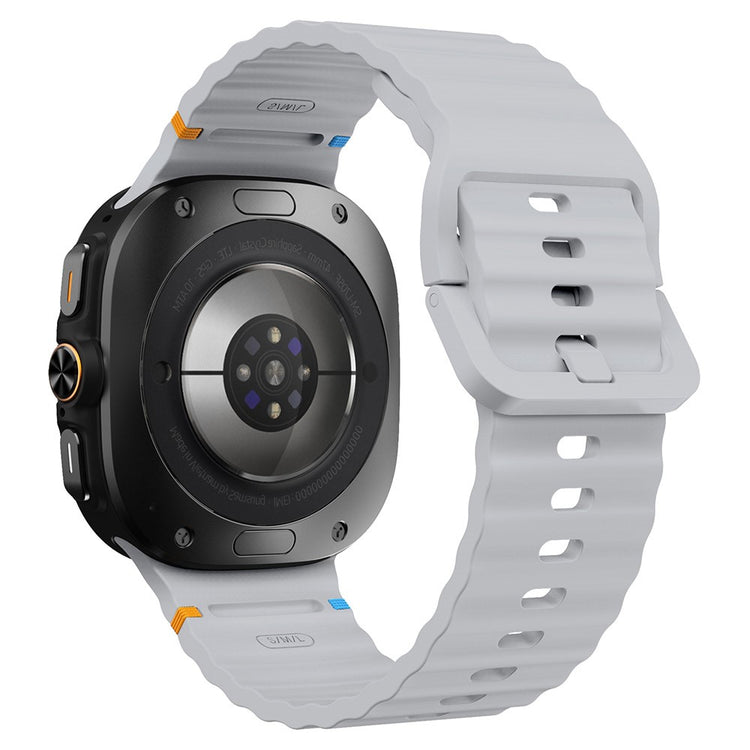 Samsung Galaxy Watch Ultra 47mm Silicone Watch Strap Wave Stitching Wrist Band - Light Grey#serie_7