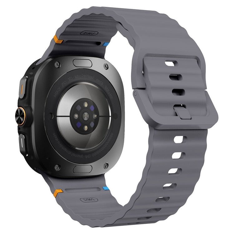 Samsung Galaxy Watch Ultra 47mm Silicone Watch Strap Wave Stitching Wrist Band - Grey#serie_9