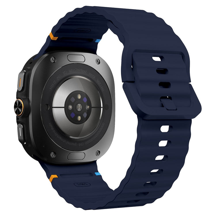 Samsung Galaxy Watch Ultra 47mm Silicone Watch Strap Wave Stitching Wrist Band - Midnight Blue#serie_10