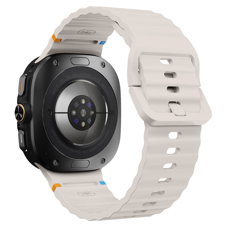 Samsung Galaxy Watch Ultra 47mm Silicone Watch Strap Wave Stitching Wrist Band - Starlight#serie_11