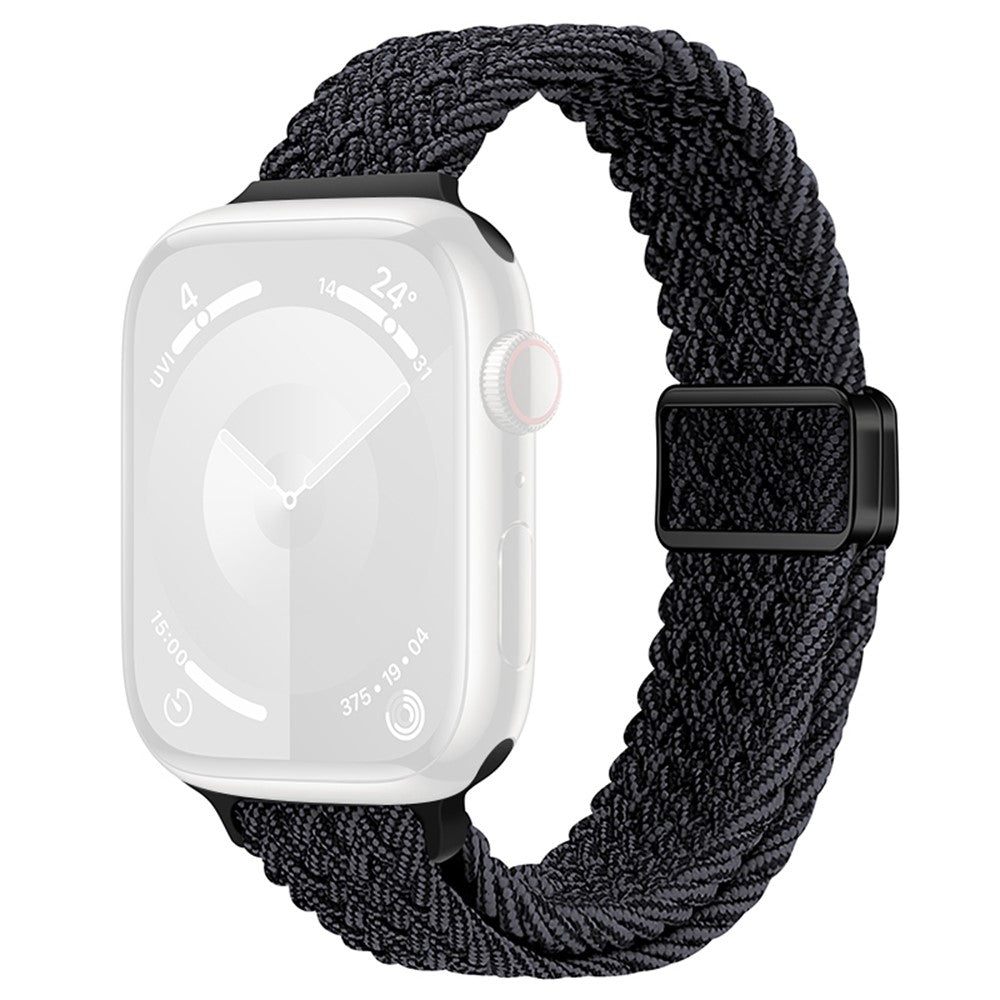 KALEBOL Braided Watch Strap Apple Watch Series 10 46mm Magnetic Nylon Wristbands - Graphite Black#serie_6