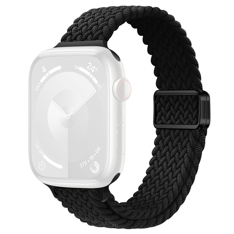 KALEBOL Braided Watch Strap Apple Watch Series 10 46mm Magnetic Nylon Wristbands - Black#serie_8