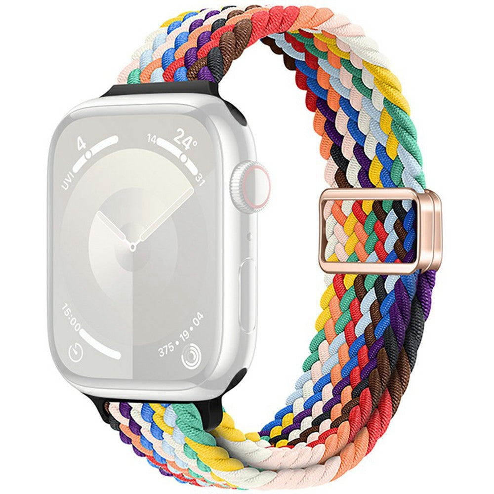 KALEBOL Braided Watch Band Apple Watch Series 10 46mm Elastic Nylon Strap - Rainbow#serie_1