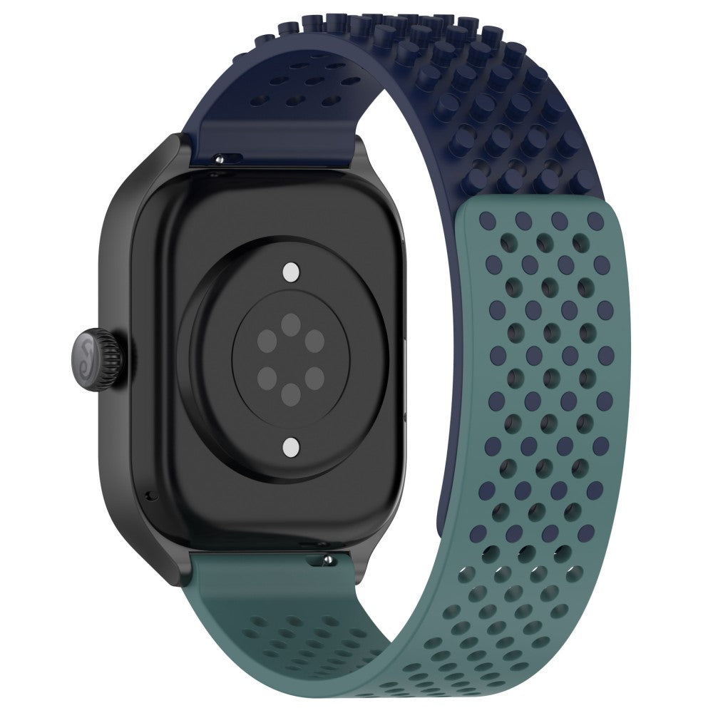 KALEBOL 22mm Silicone Strap Samsung Galaxy Watch3 45mm / Huawei Watch GT 5 46mm / GT 5 Pro 46mm Flat Push Type Watch Band - Midnight Blue+Olive Green#serie_3