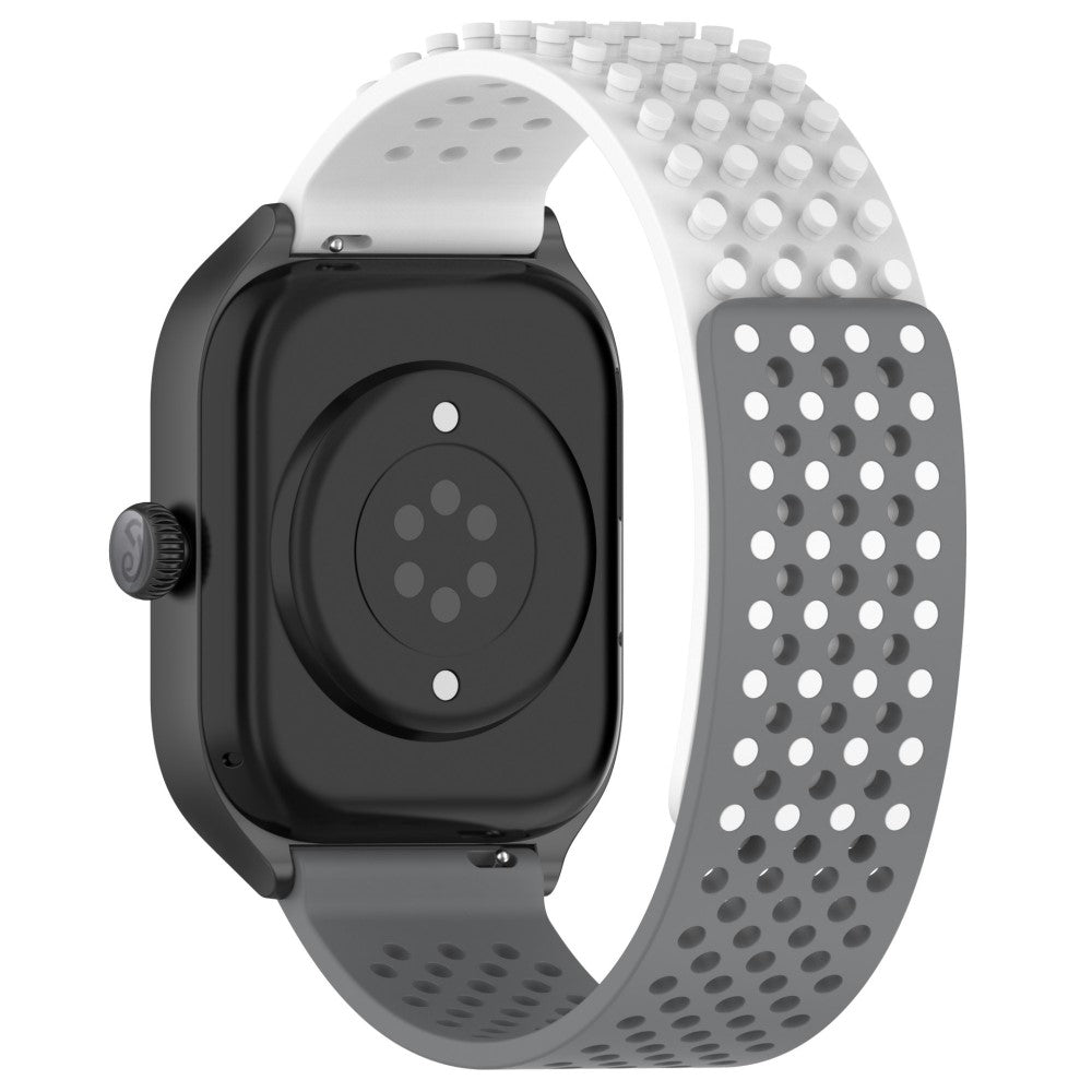 KALEBOL 22mm Silicone Strap Samsung Galaxy Watch3 45mm / Huawei Watch GT 5 46mm / GT 5 Pro 46mm Flat Push Type Watch Band - White+Grey#serie_13