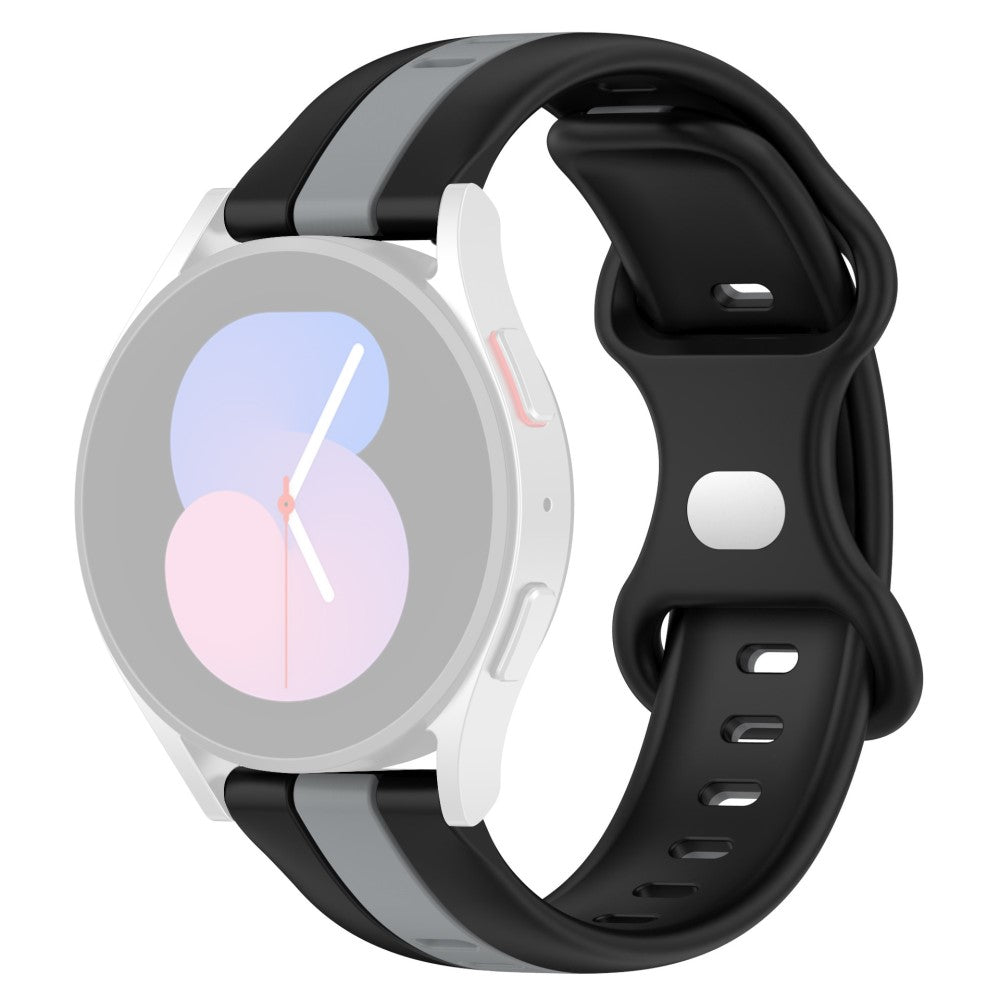 KALEBOL 22mm Dual Color Silicone Strap Samsung Galaxy Watch3 45mm / Huawei Watch GT 5 46mm / GT 5 Pro 46mm Watch Band - Black+Grey#serie_2