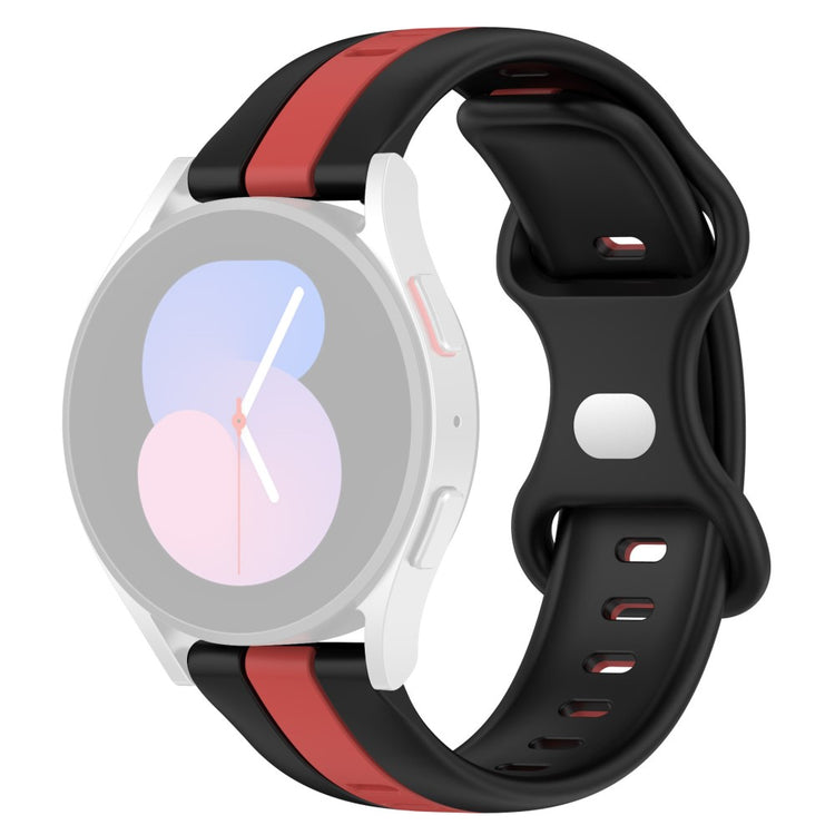 KALEBOL 22mm Dual Color Silicone Strap Samsung Galaxy Watch3 45mm / Huawei Watch GT 5 46mm / GT 5 Pro 46mm Watch Band - Black+Red#serie_9