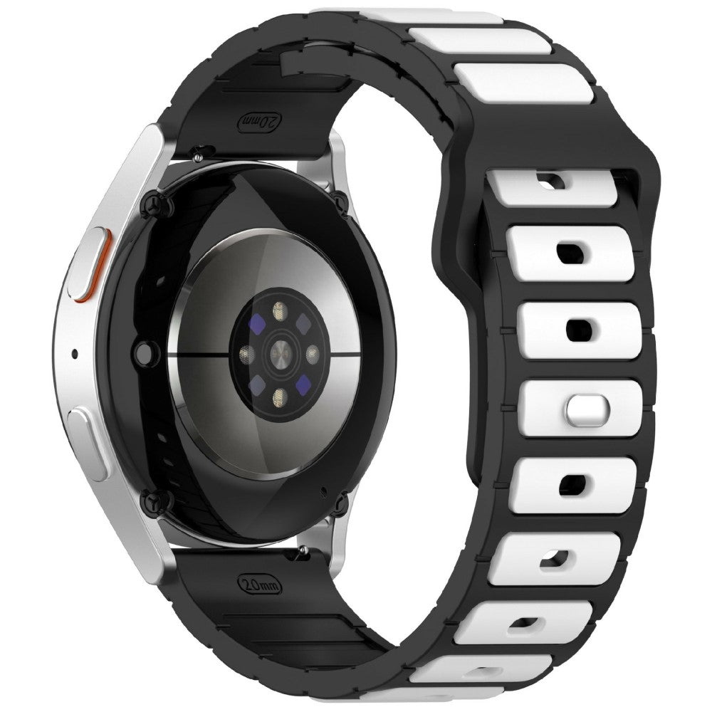 KALEBOL 22mm Dual Color Silicone Strap Samsung Galaxy Watch3 45mm / Huawei Watch GT 5 46mm / GT 5 Pro 46mm Watch Band - Black+White#serie_1