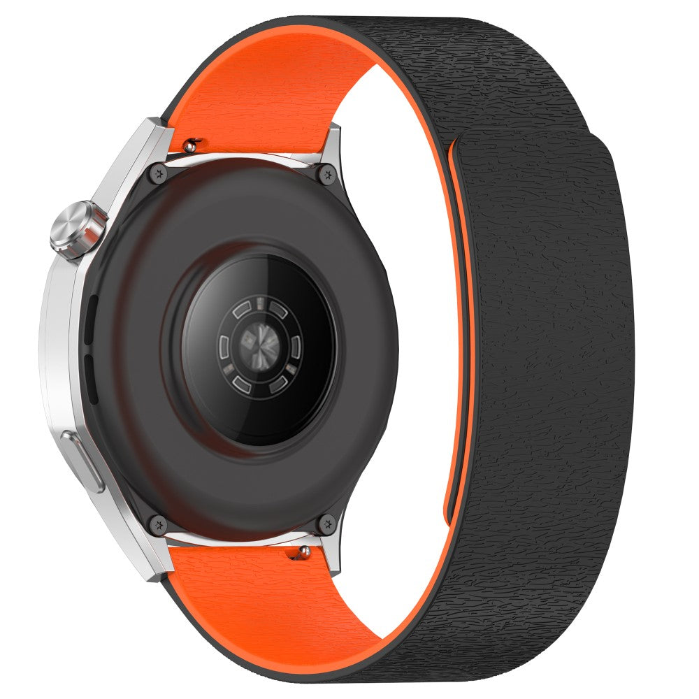 20mm Watch Band Magnetic Silicone Strap - Black / Orange#serie_1