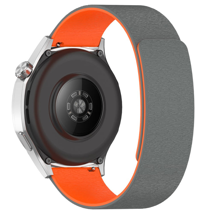 22mm Watch Band Huawei Watch GT 5 46mm Magnetic Silicone Strap - Grey / Orange#serie_4