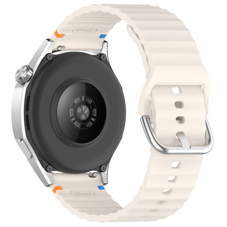 22mm Watch Strap Samsung Galaxy Watch3 45mm / Watch 46mm / Huawei Watch 4 Pro Flat Wavy Silicone Band - Starlight#serie_11