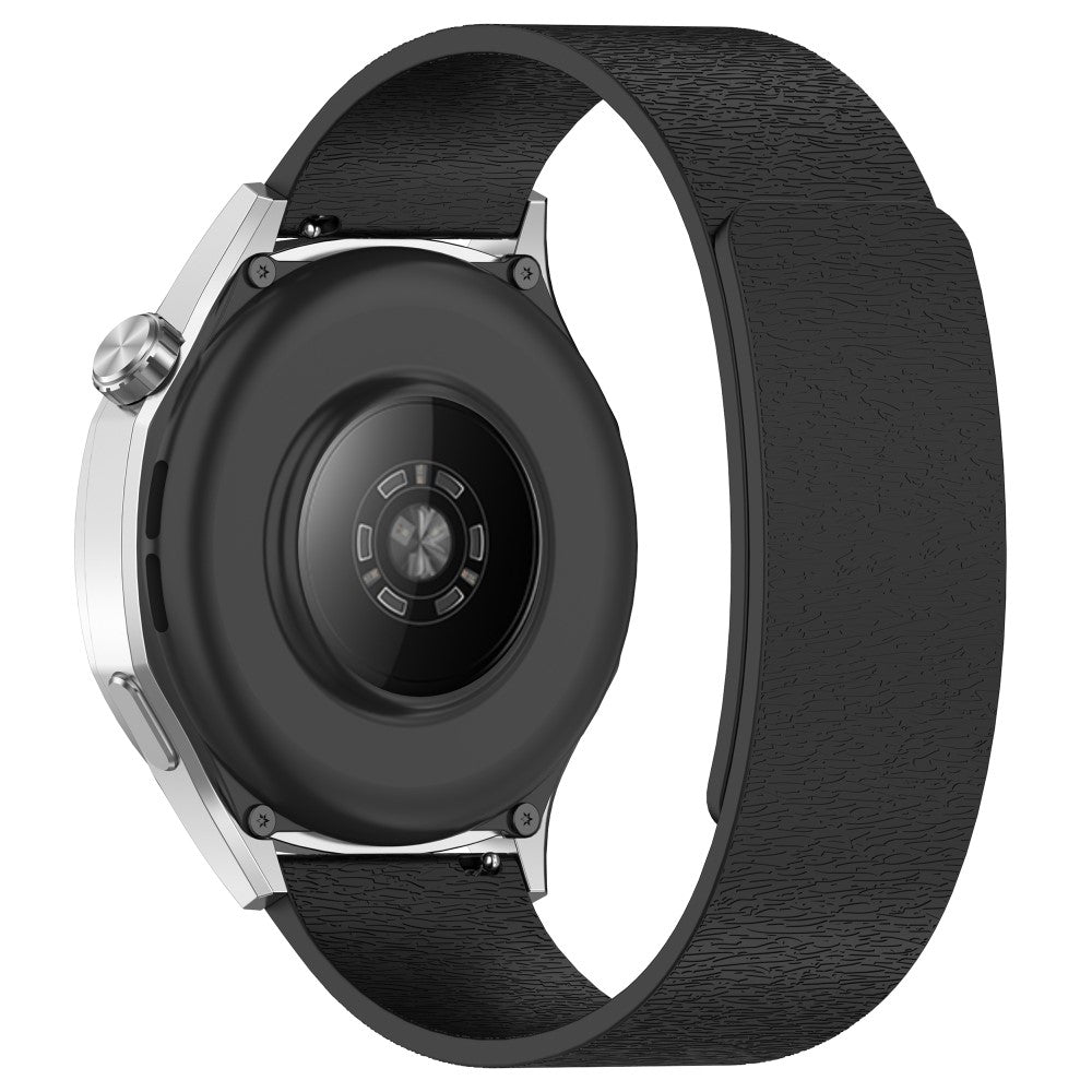 Watch Band Huawei Watch GT 4 41mm Cloud Wood Grain Universal 18mm Silicone Magnetic Strap - Black#serie_1