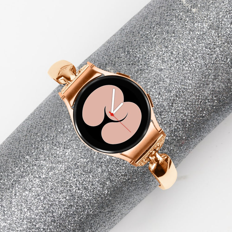 Metal Og Rhinsten Universal Rem passer til Samsung Galaxy Watch 6 (44mm) / Samsung Galaxy Watch 6 (40mm) - Guld#serie_3