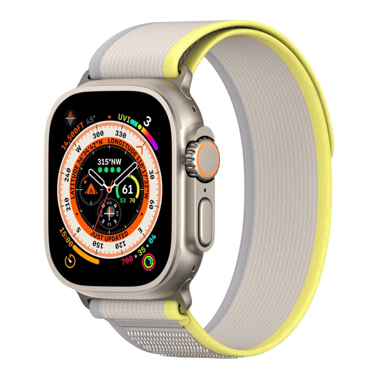 Rigtigt Sejt Metal Og Nylon Universal Rem passer til Apple Smartwatch - Orange#serie_3