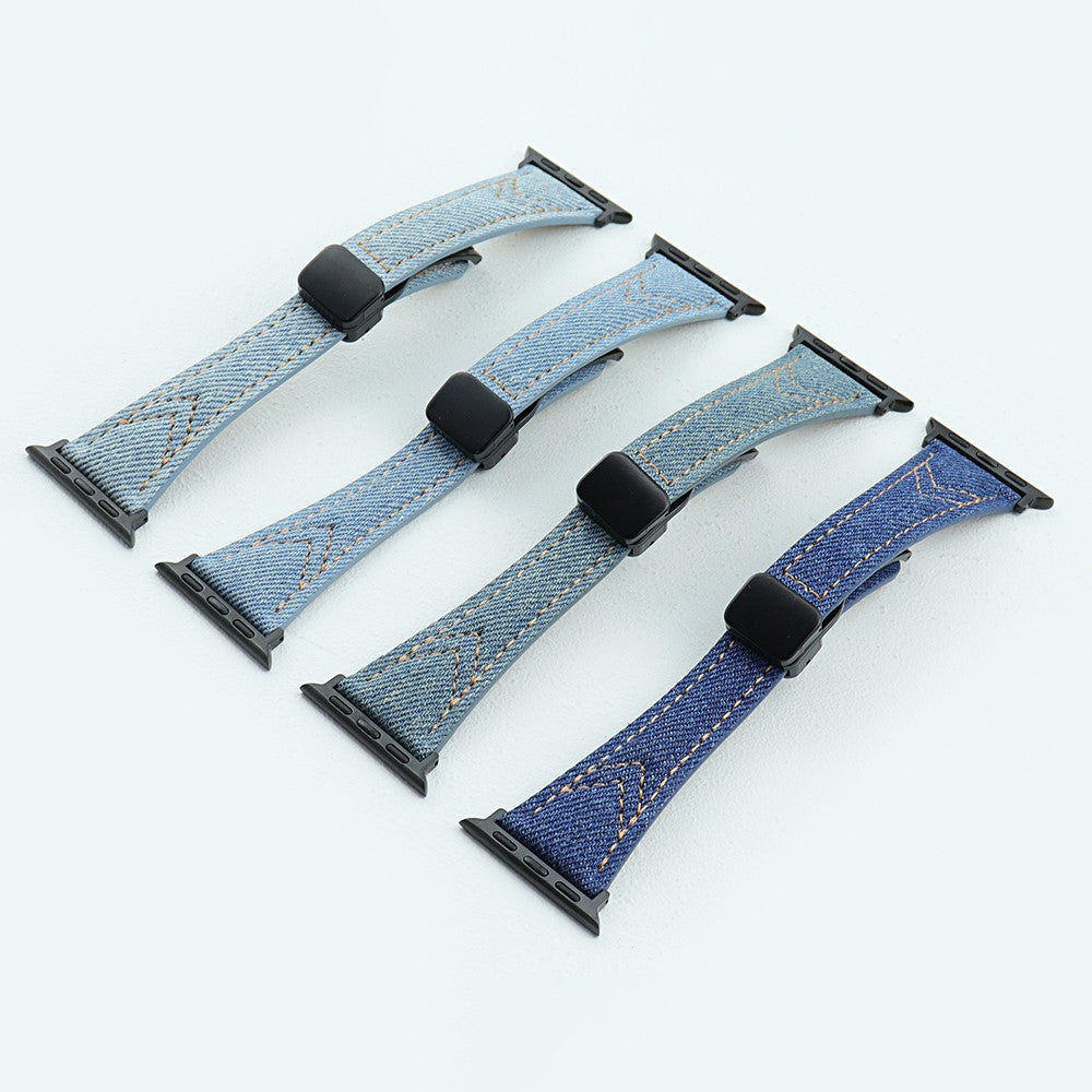 Rigtigt Cool Metal Og Nylon Universal Rem passer til Apple Smartwatch - Blå#serie_3