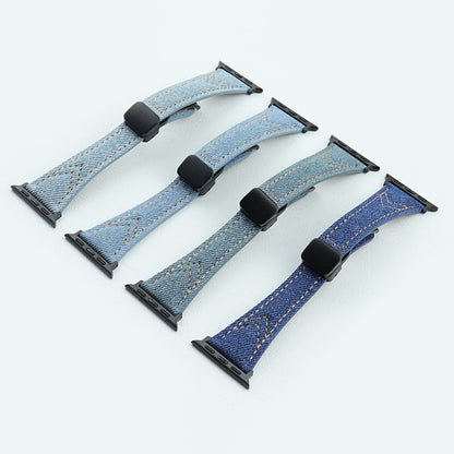 Rigtigt Cool Metal Og Nylon Universal Rem passer til Apple Smartwatch - Blå#serie_4