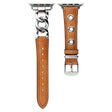 Cow Leather Watch Band for Apple Watch 41mm/40mm/38mm - Black+Silver Buckle