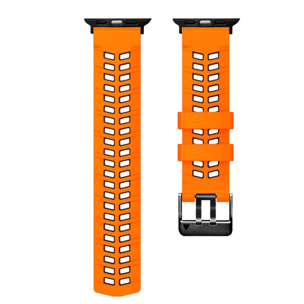 Vildt Pænt Metal Og Silikone Universal Rem passer til Apple Smartwatch - Orange#serie_3