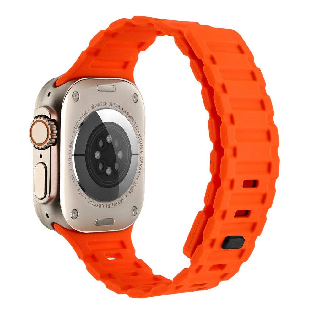 Meget Pænt Metal Og Silikone Universal Rem passer til Apple Smartwatch - Orange#serie_3