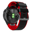 Diamond Texture Dual-Color Silicone Watch Band for Garmin Fenix X-series - Black+Red