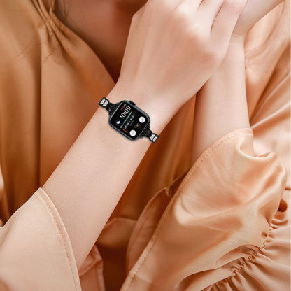 Vildt Sejt Metal Og Rhinsten Universal Rem passer til Apple Smartwatch - Sort#serie_1