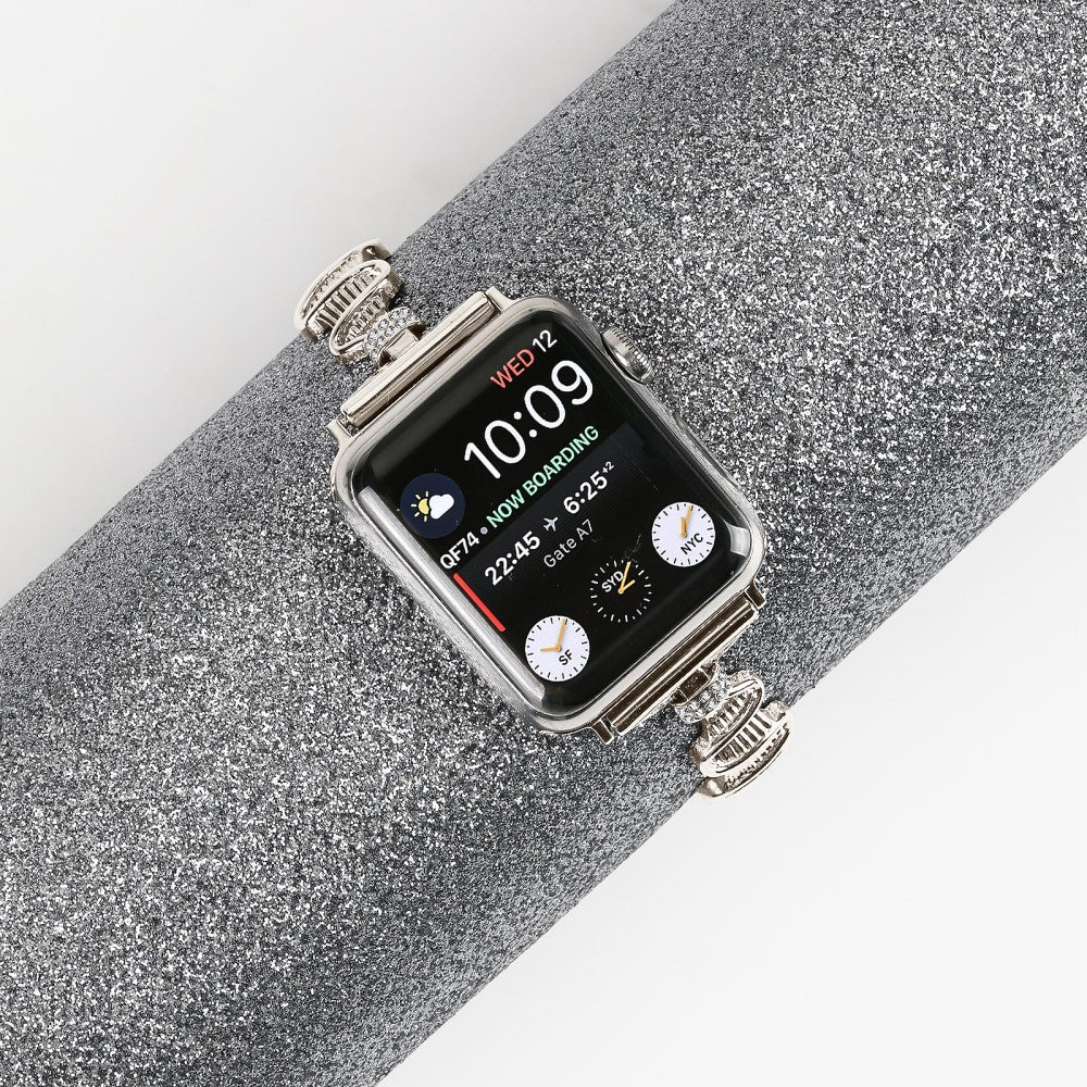Tidsløst Metal Og Rhinsten Universal Rem passer til Apple Smartwatch - Sølv#serie_4
