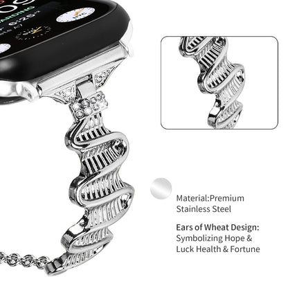 Tidsløst Metal Og Rhinsten Universal Rem passer til Apple Smartwatch - Sølv#serie_5