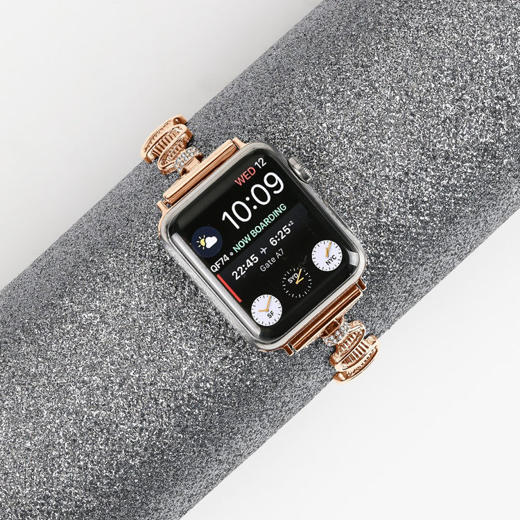 Superflot Metal Og Rhinsten Universal Rem passer til Apple Smartwatch - Pink#serie_3