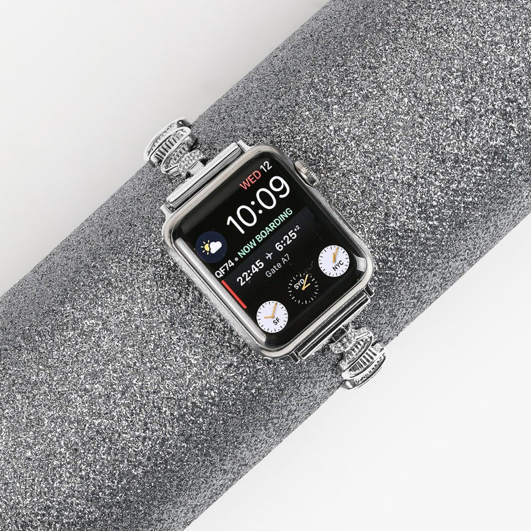 Superflot Metal Og Rhinsten Universal Rem passer til Apple Smartwatch - Sølv#serie_5