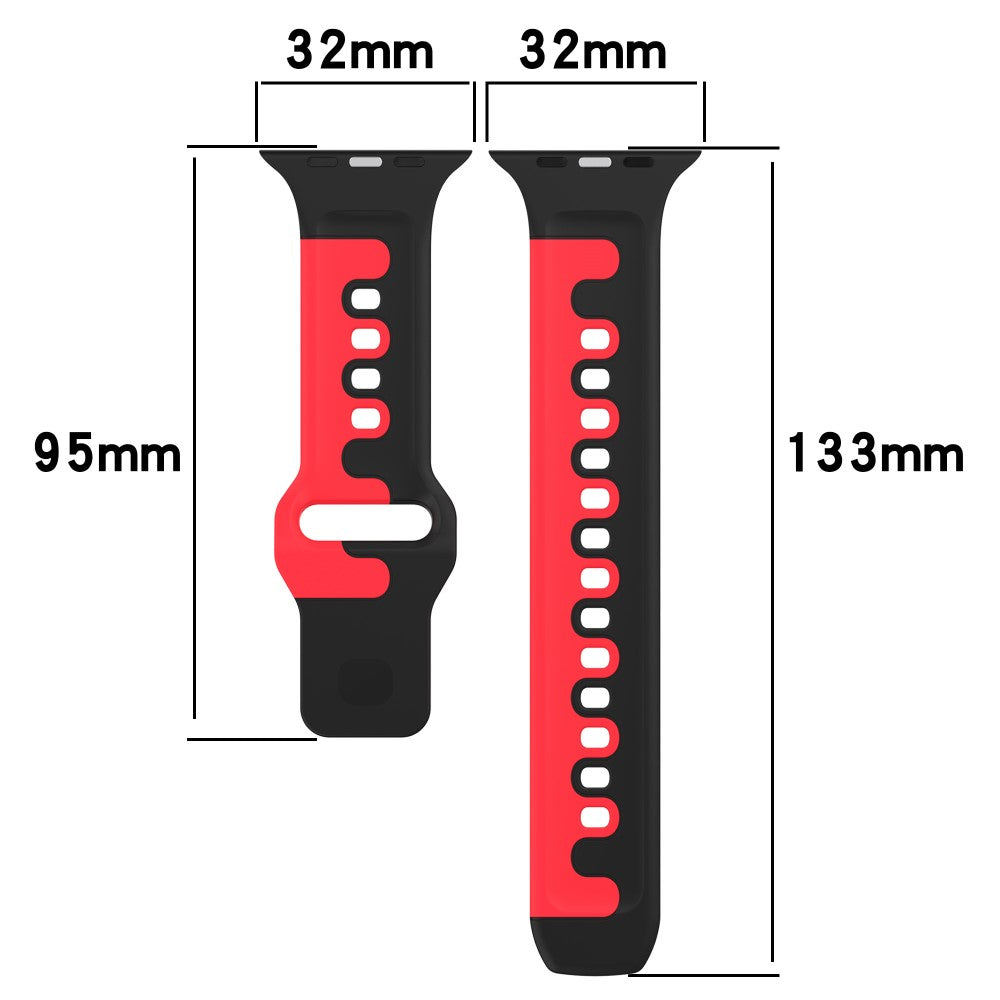 Watch Band Apple Watch Universal 49mm/45mm/44mm/42mm Dual-color Silicone Strap - Black / Green#serie_2