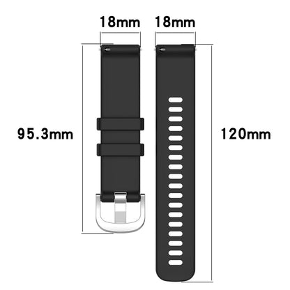 Huawei Watch GT 4 41mm / Garmin Venu 3S 18mm Watch Strap Liquid Silicone Wrist Band with Steel Buckle - White#serie_4