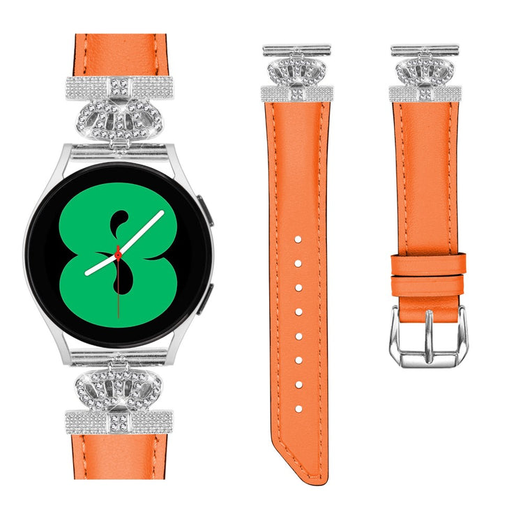 Kunstlæder Og Rhinsten Universal Rem passer til Amazfit Cheetah Pro / 20mm - Orange#serie_1