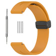 Huawei Watch GT 4 46mm / Samsung Galaxy Watch3 45mm / Garmin Venu 3 Zwart Gesp Horlogebandje 22mm Magnetisch Siliconen Koordje