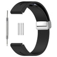 Huawei Watch GT 4 46mm / Samsung Galaxy Watch3 45mm / Garmin Venu 3 22mm Siliconen horlogebandje magnetisch zilver gesp Bandje